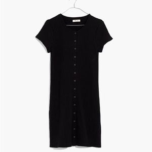 XXS Madewell Button Front Ribbed Mini Dress